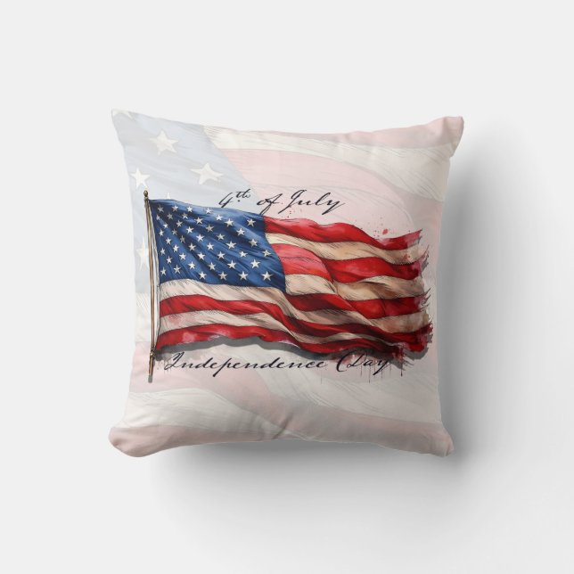 4 juli - Feest met de Amerikaanse vlag Kussen (Voorkant)