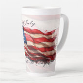 4 juli - Feest met de Amerikaanse vlag Latte Mok (Rechterhoek)