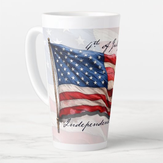 4 juli - Feest met de Amerikaanse vlag Latte Mok (Linkerhoek)