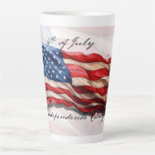 4 juli - Feest met de Amerikaanse vlag Latte Mok (Voorkant)