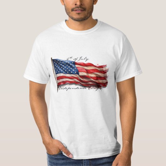4 juli - Feest met de Amerikaanse vlag T-shirt (Voorkant)