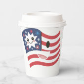 4 juli feest papieren bekers (Achterkant)