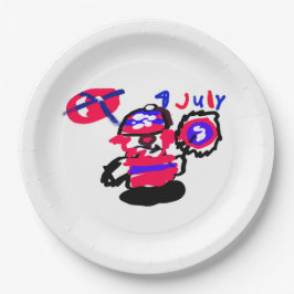 4 juli-feest papieren bordje