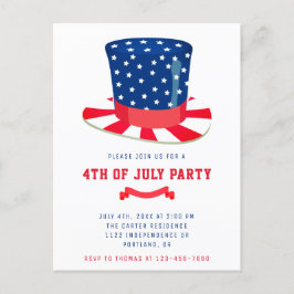 4 juli Feest Patriottische BBQ Rood Wit Blauw Briefkaart