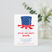 4 juli Feest Patriottische BBQ Rood Wit Blauw Briefkaart (Staand voorkant)