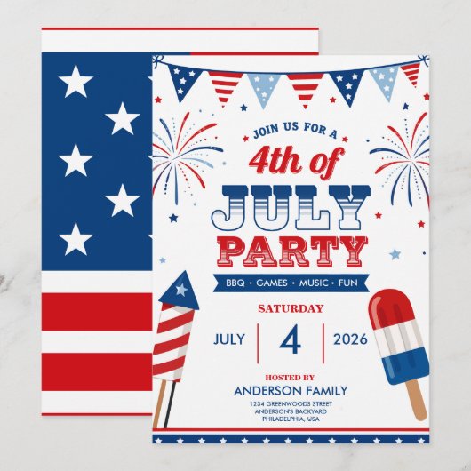 4 juli-feest Patriottische Onafhankelijkheidsdag Kaart (Voorkant / Achterkant)