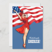 4 juli Feest | Pin-up voor retro gebeurtenissen Kaart (Voorkant)