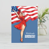 4 juli Feest | Pin-up voor retro gebeurtenissen Kaart (Staand voorkant)