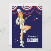 4 juli Feest | Pin-up voor retro gebeurtenissen Kaart (Voorkant)