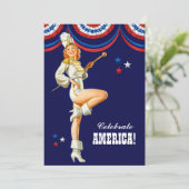 4 juli Feest | Pin-up voor retro gebeurtenissen Kaart (Staand voorkant)