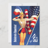 4 juli Feest | Pin-up voor retro gebeurtenissen Kaart (Voorkant)