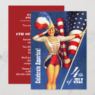 4 juli Feest | Pin-up voor retro gebeurtenissen Kaart