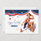 4 juli Feest | Pin-up voor retro gebeurtenissen Kaart (Voorkant)
