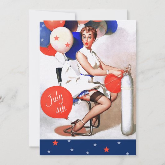 4 juli Feest | Pin-up voor retro gebeurtenissen Kaart (Voorkant)