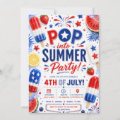 4 juli Feest Pop Zomer BBQ Onafhankelijkheidsdag Kaart (Voorkant)