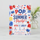 4 juli Feest Pop Zomer BBQ Onafhankelijkheidsdag Kaart (Staand voorkant)