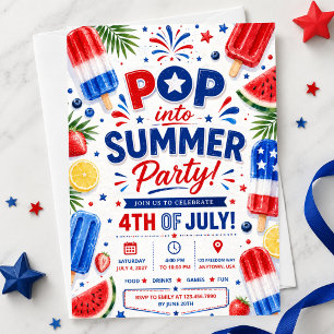 4 juli Feest Pop Zomer BBQ Onafhankelijkheidsdag Kaart