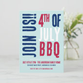 4 juli-feest Rood Wit Blauw Kaart (Staand voorkant)