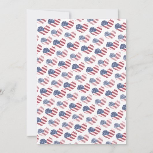 4 juli Feest Rood Wit Blauw Patriottisch Kaart (Achterkant)