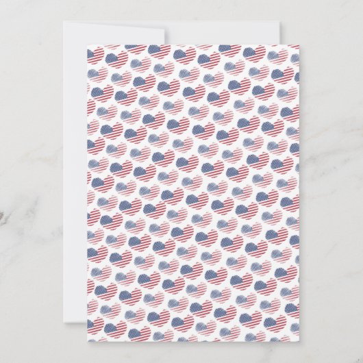 4 juli Feest Rood Wit Blauw Patriottisch Kaart (Achterkant)