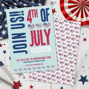 4 juli-feest Rood Wit Blauw Patriottisch Kaart