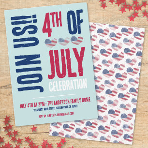 4 juli Feest Rood Wit Blauw Patriottisch Kaart