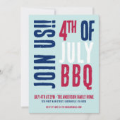 4 juli Feest Rood Wit Blauw Patriottisch Kaart (Voorkant)