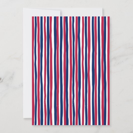 4 juli Feest Rood Wit Blauw Patriottisch Kaart (Achterkant)