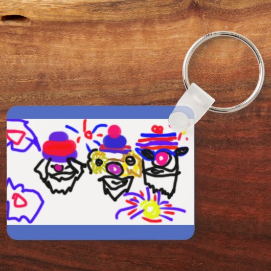4 juli-feest sleutelhanger (Voorkant)