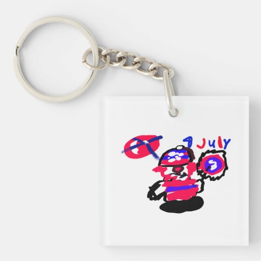 4 juli-feest sleutelhanger (voorkant)