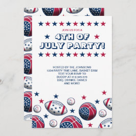 4 juli Feest Sport Ballen Kaart