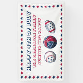 4 juli Feest Sport Ballen Spandoek (Verticaal)