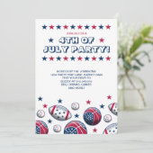 4 juli Feest Sportballen Kaart (Staand voorkant)