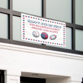 4 juli-feest sportballen spandoek (Buitenkant Gebouw)