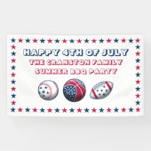 4 juli-feest sportballen spandoek (Horizontaal)