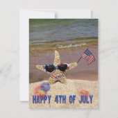 4 juli Feest Uitnodigen Kaart (Voorkant)