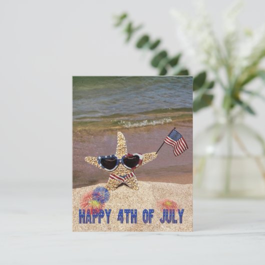 4 juli Feest Uitnodigen Kaart (Staand voorkant)