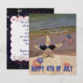 4 juli Feest Uitnodigen Kaart (Voorkant / Achterkant)