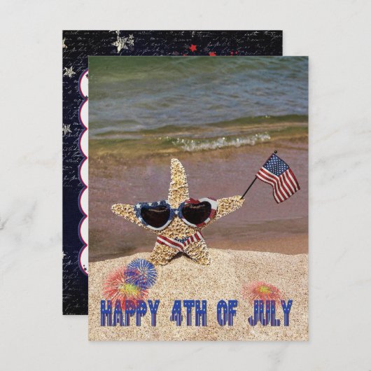 4 juli Feest Uitnodigen Kaart (Voorkant / Achterkant)