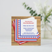 4 Juli feest unieke uitnodiging (Staand voorkant)