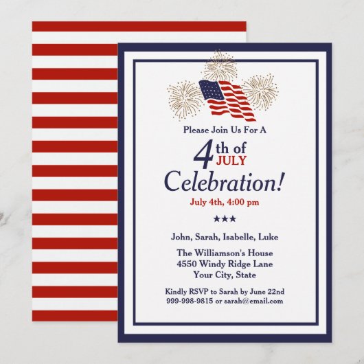 4 juli Feest VS Vlag Goud Vuurwerk Classic Kaart (Voorkant / Achterkant)