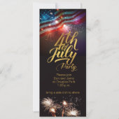 4 juli Feest vuurwerk uitnodiging (Voorkant)