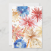 4 juli Feest, Waterverf Vuurwerk Kaart (Achterkant)