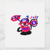 4 juli-feest wijn etiket (Enkel label)
