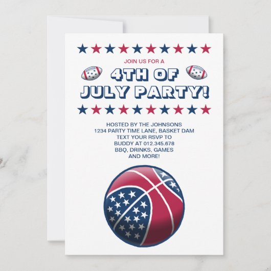 4 juli Feestballen Kaart (Voorkant)