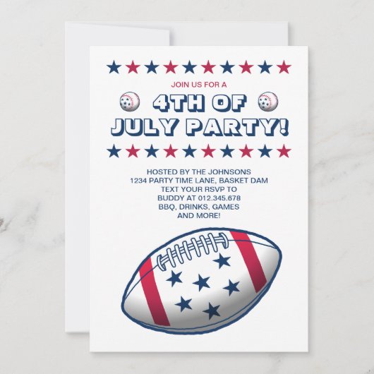 4 juli Feestballen Kaart (Voorkant)