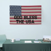4 JULI FEESTBANNER GOD ZEGEN DE VS SPANDOEK (Beurs)