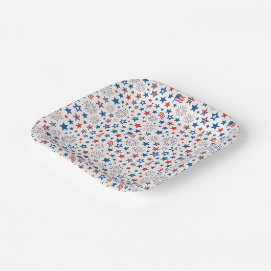 4 juli Feestbekers Papieren Bordje (Gebogen)