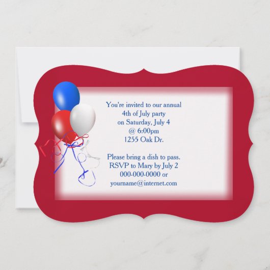 4 juli Feestdag Kaart (Achterkant)