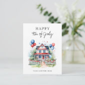 4 juli Feestelijk Huis Vastgoed Promotie Feestdagenkaart (Staand voorkant)